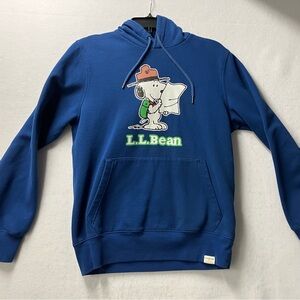 LL Bean x Peanuts Snoopy Adult Small Hoodie Sweatshirt Take A Hike Hiking